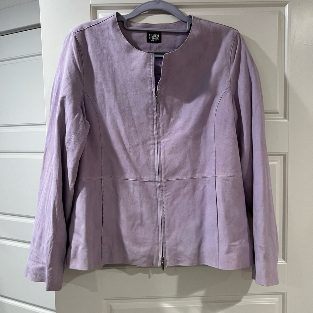Eileen Fisher Women's Lavender leather  Blazer
